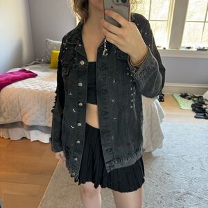 Star embellished denim jacket
